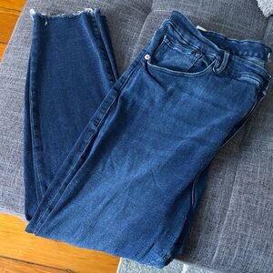 Good American Deep Indigo Ankle Jeans